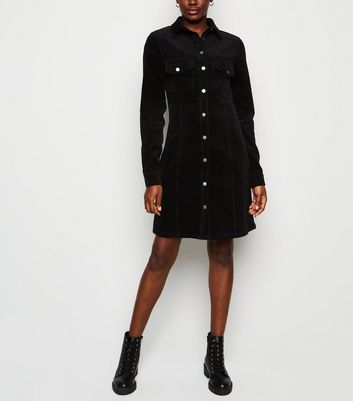 Tall Black Corduroy Shirt Dress | New Look